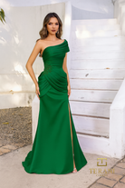 Terani Couture 252E5180 - Asymmetric Draped Sheath Gown - view 5