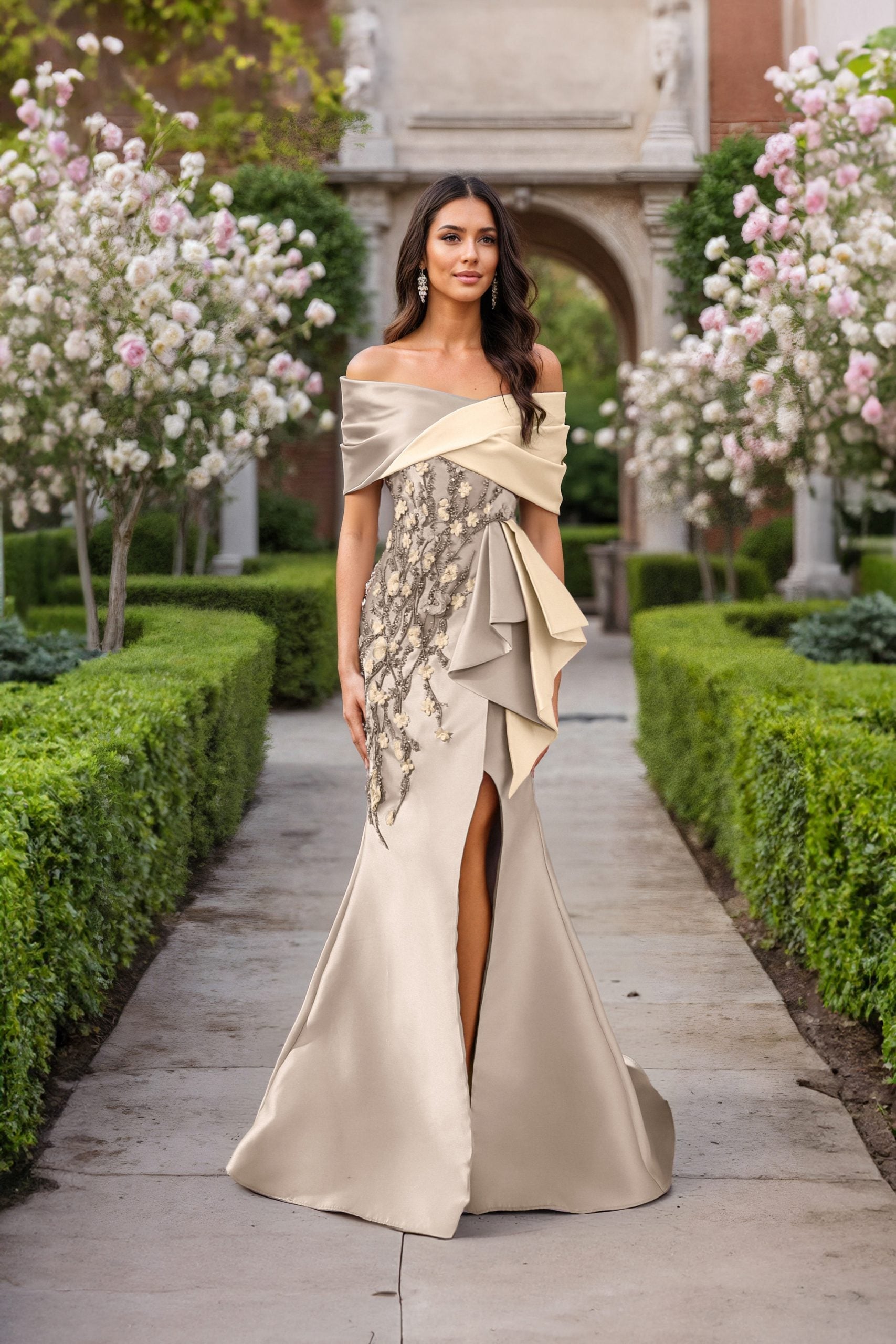 Terani Couture 252M5324 - Beaded Off-Shoulder Mermaid Gown - view 7