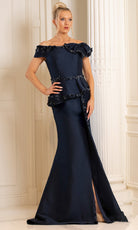 Terani Couture 252M5328 - Off Shoulder Mermaid Gown with Bow Accent - detail view