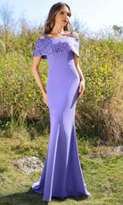 Terani Couture 252M5347 - Cold Shoulder Appliqued Sheath Gown - designer mother of the bride dress at Silhouette Dresses