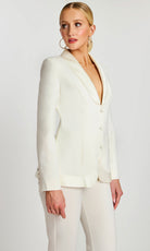 Jovani 25981 - Shawl Lapel Deep V-Neckline Pantsuit - view 5