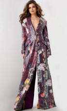Jovani 26035 - Long Sleeve Coat Dress with Floral Print - designer prom dress at Silhouette Dresses