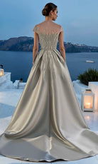 Terani Couture 261E6254 - Beaded Illusion Neck Mikado Overskirt Gown - view 5