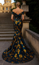 Terani Couture 261E6273 - Off Shoulder Floral Jacquard Evening Gown