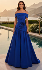 Terani Couture 261M6419 - Draped Off-Shoulder Taffeta Gown - designer mother of the bride dress at Silhouette Dresses