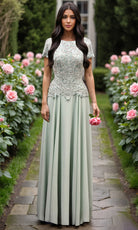 Terani Couture 261M6437 - Beaded Lace Jewel Neckline Evening Gown - designer mother of the bride dress at Silhouette Dresses