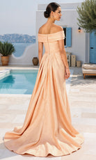 Terani Couture 261M6444 - Off Shoulder Metallic Brocade Gown - back view