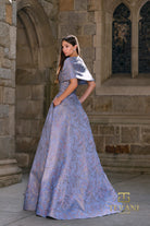 Terani Couture 261M6453 - Floral Jacquard A-Line Evening Gown - view 4