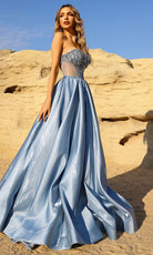 Terani Couture 261P6608 - Sweetheart A-Line Beaded Corset Gown - back view