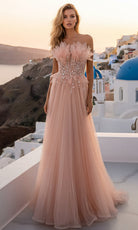 Terani Couture 261P6631 - Applique Sweetheart Mesh Prom Gown - back view