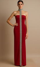 Terani Couture 261E6119 - High Neck Crystal Dress - designer formal gown at Silhouette Dresses