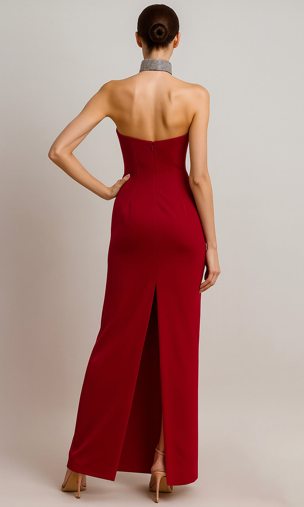 Terani Couture 261E6119 - High Neck Crystal Dress - back view
