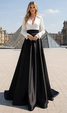 Terani Couture 261E6204 - Long Sleeve Matte Taffeta Gown - designer mother of the bride dress at Silhouette Dresses