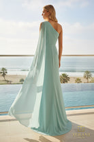 Terani Couture 261E6205 - One Shoulder Chiffon Cape Gown - view 5