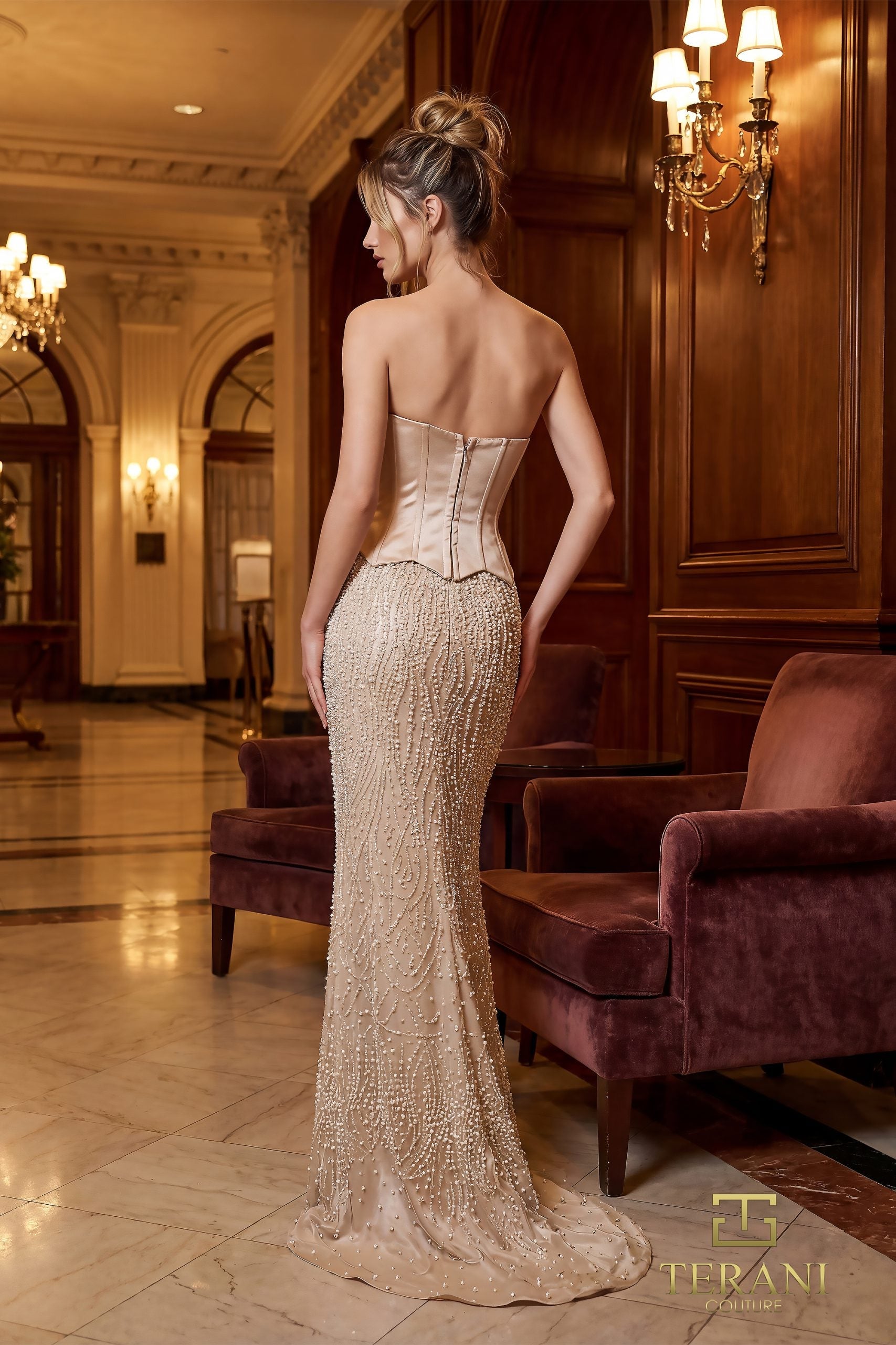 Terani Couture 261E6238 - Beaded Sweetheart Corset Mermaid Gown - view 4