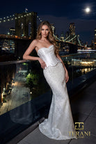 Terani Couture 261E6238 - Beaded Sweetheart Corset Mermaid Gown - detail view