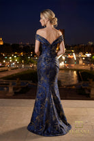 Terani Couture 261E6252 - Off Shoulder Jacquard Gown with Beading - view 5
