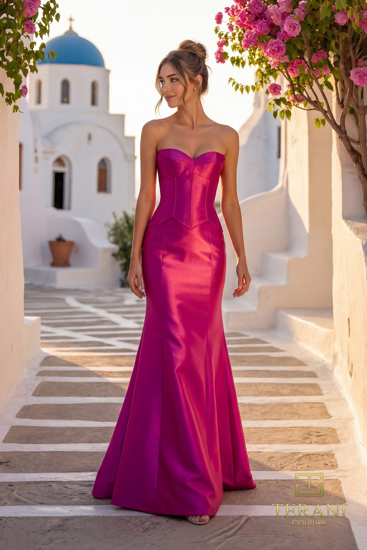 Terani Couture 261E6292 - Mikado Strapless Sweetheart Sheath Gown - view 6