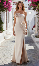 Terani Couture 261E6698 - Stretch Mikado Straight Neck Mermaid Gown - designer mother of the bride dress at Silhouette Dresse