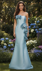 Terani Couture 261E6698 - Stretch Mikado Straight Neck Mermaid Gown - back view