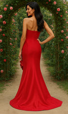 Terani Couture 261E6698 - Stretch Mikado Straight Neck Mermaid Gown - view 4