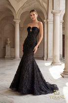Terani Couture 261GL6001 - Beaded Ornate Mermaid Evening Gown - back view
