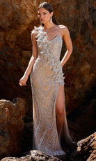 Terani Couture 261GL6024 - Beaded One Shoulder Gown - designer evening gown at Silhouette Dresses