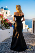 Terani Couture 261M6431 - Off Shoulder Front Drape Gown with Beading - view 6