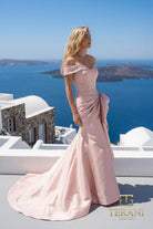 Terani Couture 261M6431 - Off Shoulder Front Drape Gown with Beading - view 8