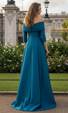 Terani Couture 261M6434 - Pleated Off Shoulder Mikado Gown - back view