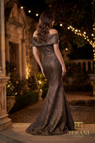 Terani Couture 261M6449 - Metallic Brocade Off Shoulder Mermaid Gown - view 6