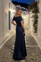 Terani Couture 261M6679 - Cape Sleeve Jacquard Evening Gown with Slit - view 4