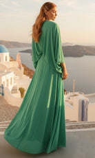 Terani Couture 261M6716 - Batwing Sleeve Georgette Flowy Gown - view 4