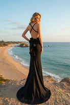 Terani Couture 261P6061 - Plunging V-Neck Floral Stretch Twill Gown