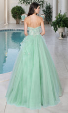 Terani Couture 261P6197 - Lace Applique Strapless Tulle Ballgown - back view