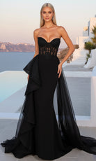 Terani Couture 261P6261 - Lace Corset Prom Dress with Overskirt - designer formal gown at Silhouette Dresses