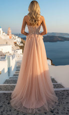 Terani Couture 261P6631 - Applique Sweetheart Mesh Prom Gown - detail view