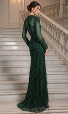 Terani Couture 262GL7162 - High Neck Feather Hem Pageant Gown