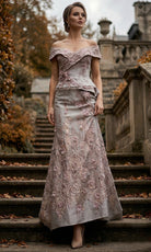 Terani Couture 262M7268 - Metallic Jacquard Floral Accent Trumpet Gown