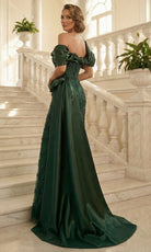 Terani Couture 262M7321 - Asymmetrical Off Shoulder Beaded Formal Gown