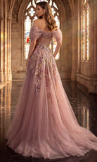 Terani Couture 262M7322 - Off Shoulder Puff Sleeve Beaded Gown