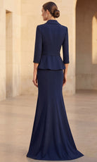 Terani Couture 262M7263 - Trumpet Three-Quarter Sleeve Formal Gown
