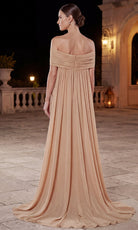 Terani Couture 262M7264 - Flowing Back Cape Beaded Formal Gown
