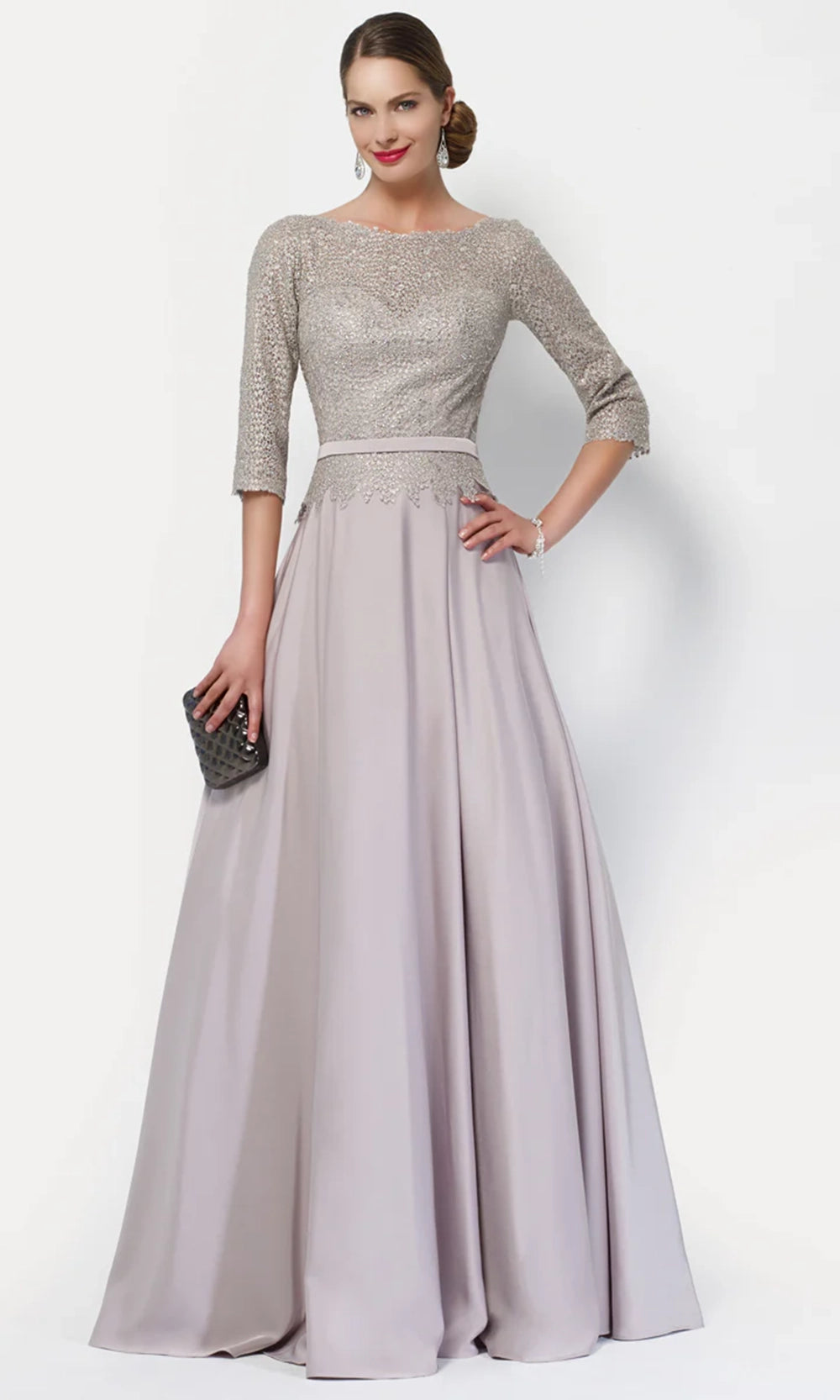Alyce Paris 27099 - Embellished Lace Sleeve Formal Dress - back view