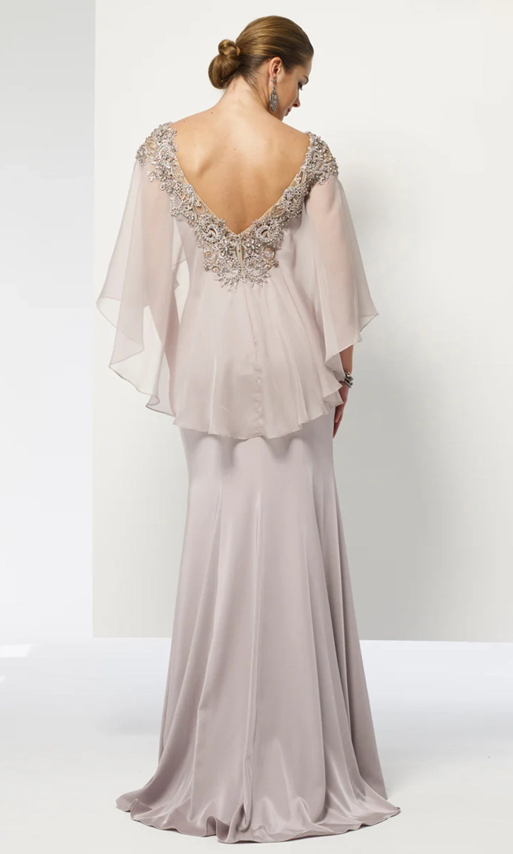 Alyce Paris 27170 - Sheer Capelet Beaded Appliqued Dress - view 4