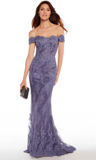 Alyce Paris 27249 - Lace Embroidered Off Shoulder Gown - designer prom dress at Silhouette Dresses