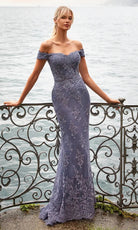 Alyce Paris 27249 - Lace Embroidered Off Shoulder Gown - back view