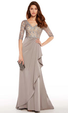 Alyce Paris 27260 - Scalloped Lace V-Neck Sheath Formal Dress - designer mother of the bride dress at Silhouette Dresses