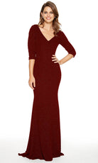 Alyce Paris 27377 - V-Neck Jersey Sheath Gown - back view