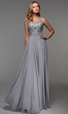 Alyce Paris 27473 - Embroidered Chiffon A-line Evening Gown - designer bridesmaid dress at Silhouette Dresses